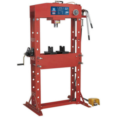  - 50 Tonne Air Hydraulic Press With Foot Pedal And Sliding Ram Assembly