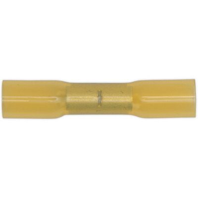  - 50 Pack 6.8mm Heat Shrink Butt Connector Terminal12 To 10 Awg CableYellow