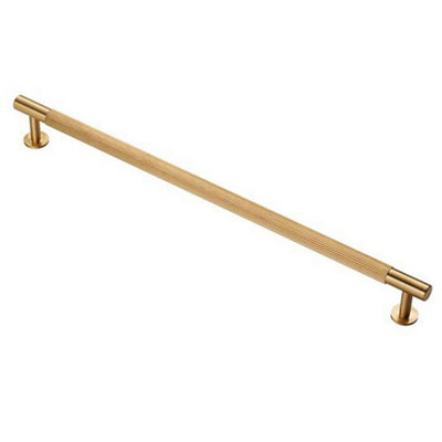 Loops Lined Bar Door Pull Handle370mm X 13mm320mm CentresSatin Brass from B&Q