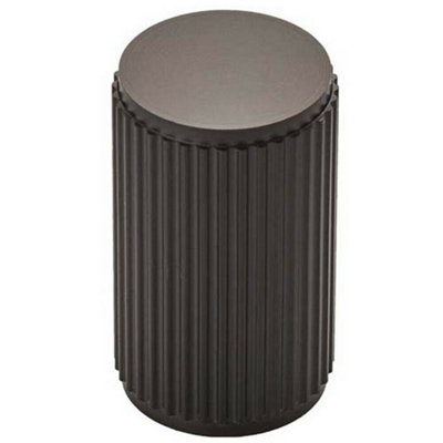 Loops Lined Cylindrical Cupboard Door Knob18mm DiaMatt Black Cabinet Handle from B&Q