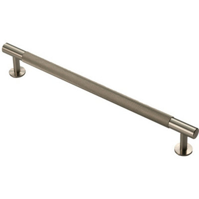 Loops Knurled Bar Door Pull Handle274mm X 13mm224mm CentresSatin Nickel from B&Q