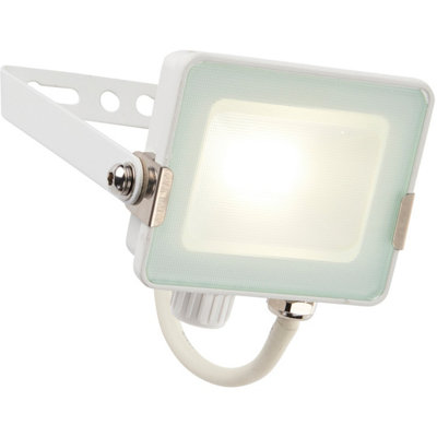 Outdoor Ip65 Waterproof Floodlight10W Cool White LedMatt White Aluminium from B&Q