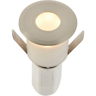 Recessed Decking Ip67 Guide Light1.2W Warm White LedSatin Nickel Plate from B&Q