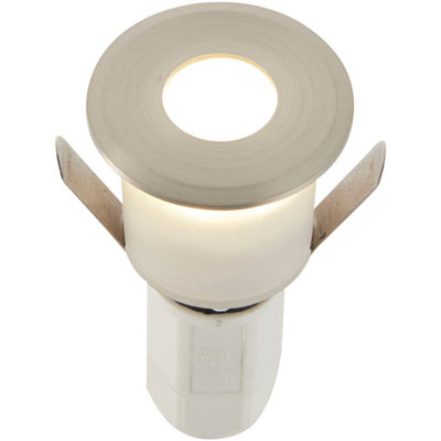 Recessed Decking Ip67 Guide Light1.2W Cool White LedSatin Nickel Plate from B&Q