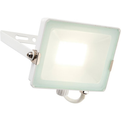 Outdoor Ip65 Waterproof Floodlight30W Cool White LedMatt White Aluminium from B&Q