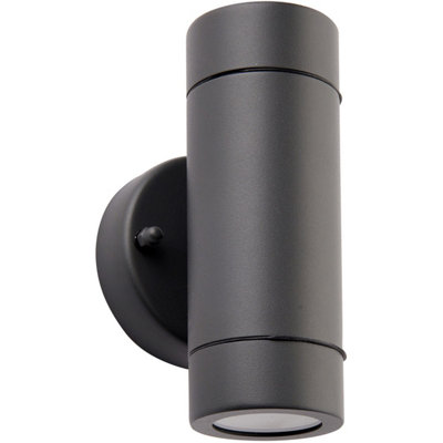 Up & Down Twin Outdoor Ip44 Wall Light2 X 7W Gu10 LedAnthracite Grey from B&Q