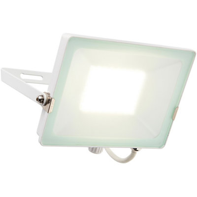 Outdoor Ip65 Waterproof Floodlight50W Cool White LedMatt White Aluminium from B&Q