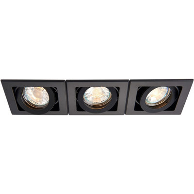 - Triple Adjustable Recessed Boxed Downlight3 X 50W Gu10 ReflectorMatt Black