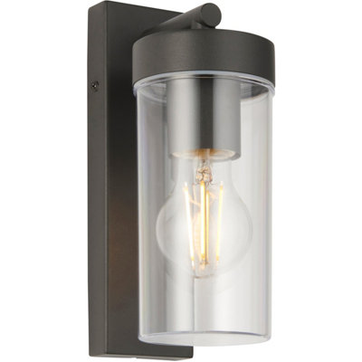 Modern Outdoor Ip44 Wall Lantern LightDimmable 15W E27 LedStainless Steel from B&Q
