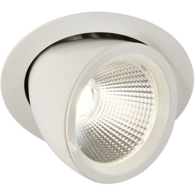 B&Q White Fully Adjustable Recessed Ceiling Downlight - 36W Cool Led - Matt