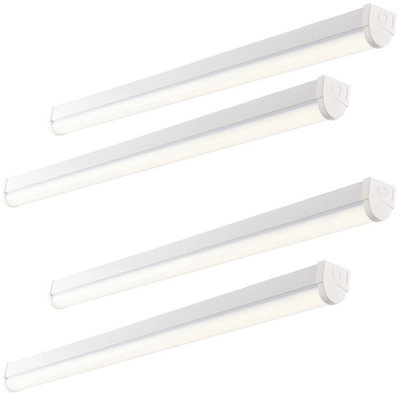 Loops 4 Pack 5Ft Emergency Batten Light - 41W Cool White Led - Gloss White & Opal - Image 3