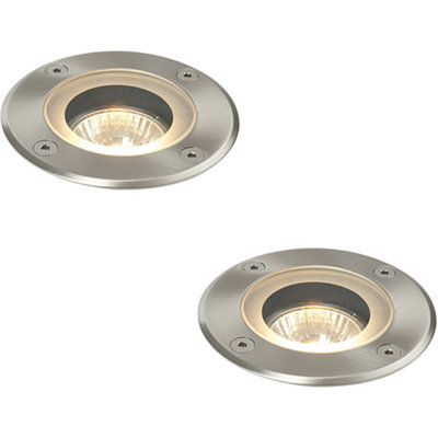 2 Pack Marine Grade Ip65 Round Ground Light50W Gu10Stainless Steel from B&Q