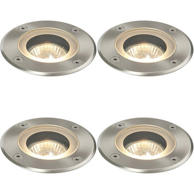 4 Pack Marine Grade Ip65 Round Ground Light50W Gu10Stainless Steel from B&Q