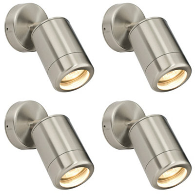 4 Pack Adjustable Ip65 Spotlight7W Led Gu10Marine Grade Stainless Steel from B&Q