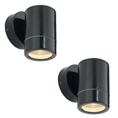 2 Pack Outdoor Ip65 Wall DownlightDimmable 7W Led Gu10Satin Black from B&Q