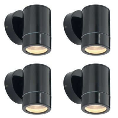 4 Pack Outdoor Ip65 Wall DownlightDimmable 7W Led Gu10Satin Black from B&Q