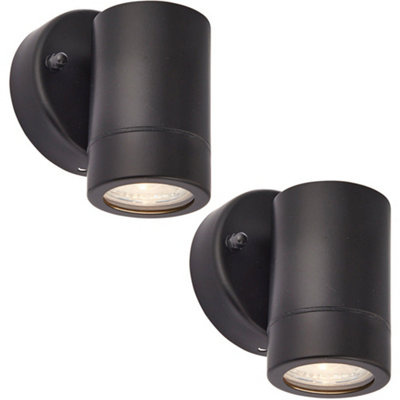 2 Pack Dimmable Outdoor Ip44 Downlight7W Gu10 LedMatt Black & Glass from B&Q