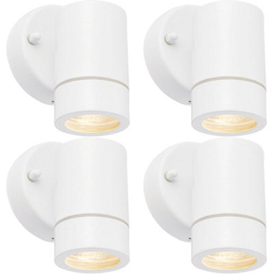 4 Pack Dimmable Outdoor Ip44 Downlight7W Gu10 LedGloss White & Glass from B&Q