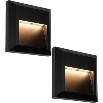 Loops Unisex Black 2 Pack Square Ip65 Guide Light - Indirect 1.1W Warm White Led - Abs Small - Image 3
