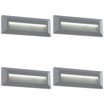 Loops 4 Pack Outdoor Pathway Guide Light - Indirect 2W Warm White Led - Gray Abs - Image 3