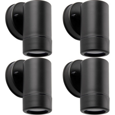 4 Pack Outdoor Ip44 Spot DownlightDimmable 7W Gu10 LedBlack Wall Light from B&Q