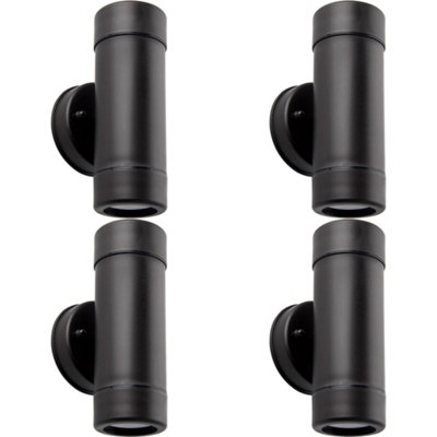 4 Pack Up & Down Twin Outdoor DownlightDimmable 2 X 7W Gu10 LedBlack from B&Q