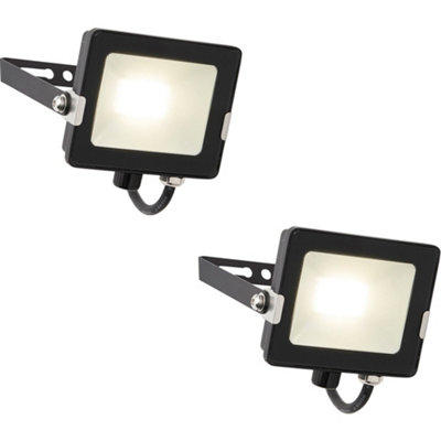 2 Pack Outdoor Waterproof Led Floodlight20W Cool White LedMatt Black from B&Q