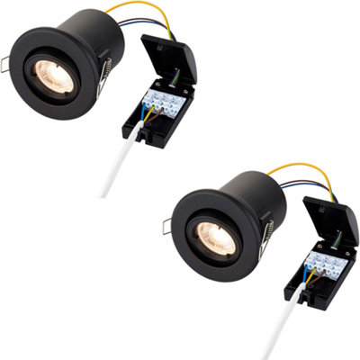 2 Pack Tiltable Recessed Ceiling Downlight50W Gu10 ReflectorFire Rated from B&Q
