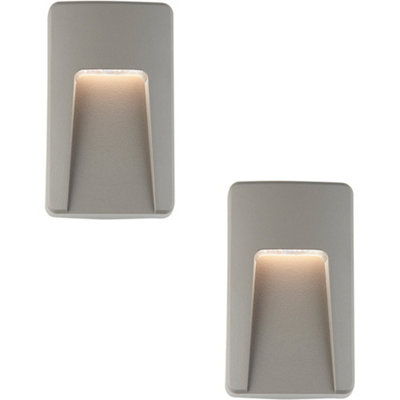 2 Pack Vertical Outdoor Pathway Guide LightIndirect Cct LedGrey Abs from B&Q