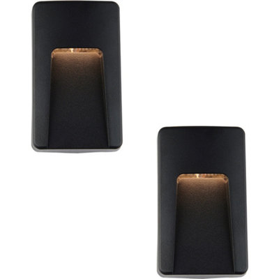 2 Pack Vertical Outdoor Pathway Guide LightIndirect Cct LedBlack Abs from B&Q