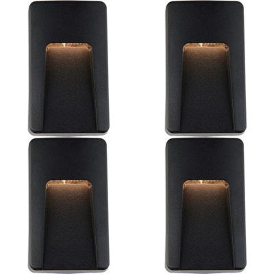 4 Pack Vertical Outdoor Pathway Guide LightIndirect Cct LedBlack Abs from B&Q