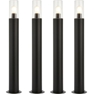  - 4 Pack Outdoor Bollard Post Light15W E27 Led800mm HeightStainless Steel