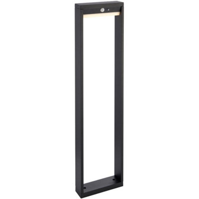  - 800mm Solar Powered Outdoor Bollard Post LightTextured Black & White Diffuser