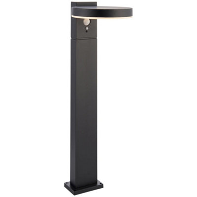  - 500mm Outdoor Bollard Post LightPir SensorTextured Black & White Diffuser