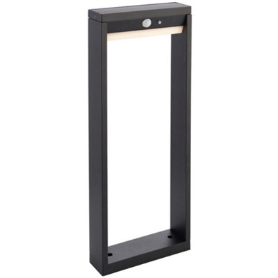  - 500mm Slim Outdoor Bollard Post Light Pir Sensor Textured Black & White Diffuser