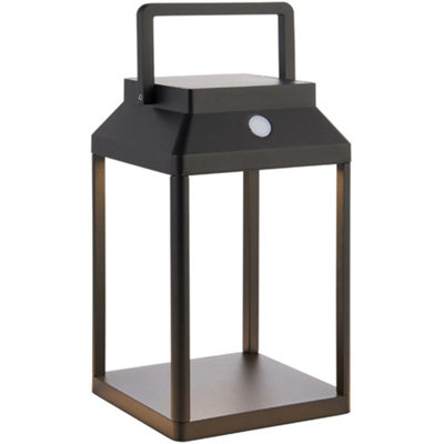 Loops 250Mm Solar Powered Outdoor Table Lamp - Warm White Led - Textured Black - Image 3