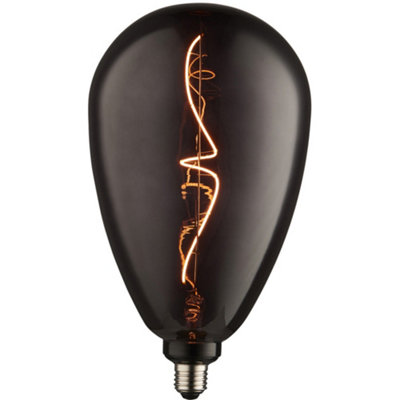 Loops Unisex White 4W E27 Filament Light Bulb - Smoked Tinted Glass Lamp - 1800K Warm Led - Image 3