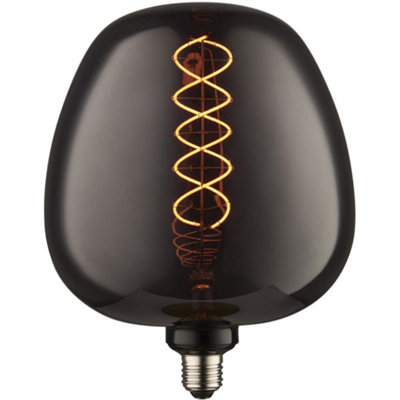Loops 4W E27 Filament Lamp - Decorative Smoked Tinted Glass Light Bulb - Warm White - Image 3