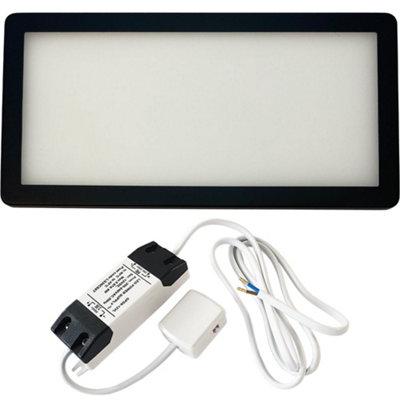 Ultra-Slim Matt Black Under Cabinet Kitchen Light With Driver KitNatural White Led from B&Q