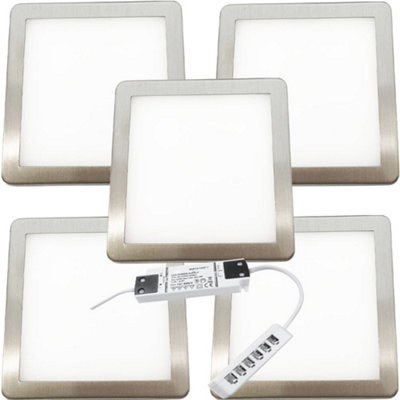 5-Pack Brushed Nickel Ultra-Slim Under Cabinet Led Kitchen Light Kit With Driver from B&Q