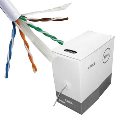 25M (82 Ft)Cat6A Copper Network Cable Reel Box 10Gbase T Ethernet Drum Lan Utp Rj45 from B&Q