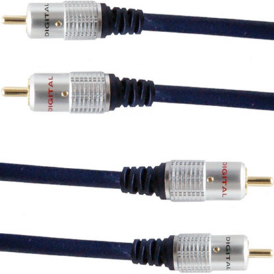 Pro 0.5M Twin Dual 2 Rca Male To Plug Interconnect Cable Lead Audio Phono Amp from B&Q