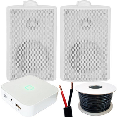Loops Unisex White 80W Mini Wifi Stereo Amplifier & 2X 60W 3Â€ Outdoor Wall Speaker System Size 2 - Image 3