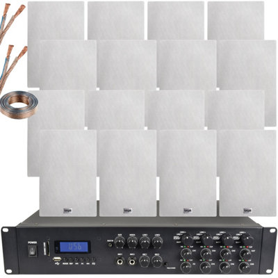 Loops 2200W Bluetooth Sound System & 16X 140W In Wall Speakers8 Zone Multi Room Amp from B&Q