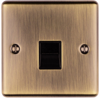 Loops 1 Gang Bt Extension Telephone Wall Socket Antique Brass Secondary Outlet
