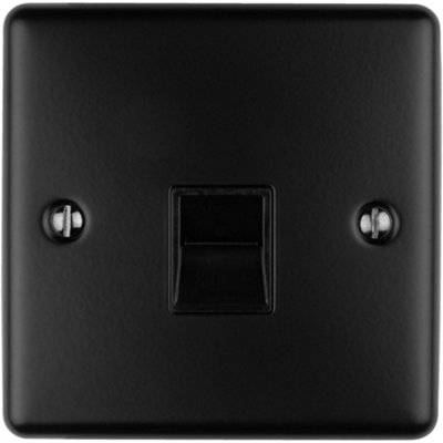 Loops 1 Gang Single Bt Telephone Master Socket Matt Wall Outlet Face Plate Black