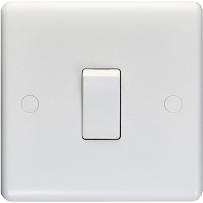 Loops 1 Gang Single 10A Intermediate Switch Plastic Landing Rocker Light/White