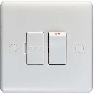 Loops 13A Dp Switched Fuse Spur & Flex Outlet White Plastic Mains Appliance Isolation from B&Q
