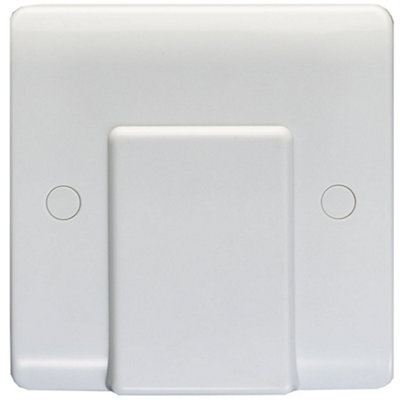 B&Q -  1 Gangle Single 20A Flex Outlet White Plastic Boiler Appliance Wall Plate Outlet