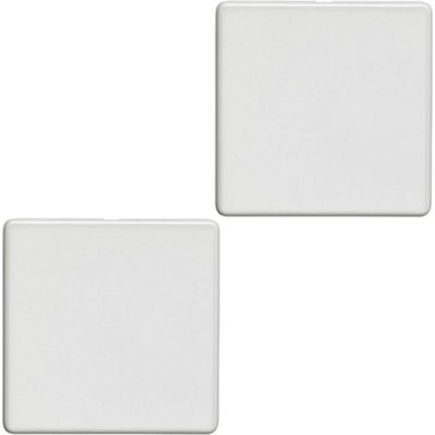 B&Q -  2 Pack Single Screwless Matt White Blanking Plate Round Edged Wall Hole Cover
